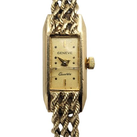 Vintage Geneve 14K Gold Ladies Rope Chain Wristwatch