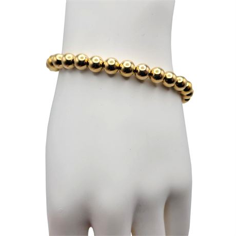 EternaGold 14K Yellow Gold 7mm Bead Bracelet