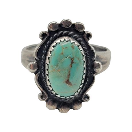 Signed Sterling Silver Turquoise Ring