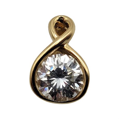 14K Gold Diamonique 1¼ Carat CZ Pendant