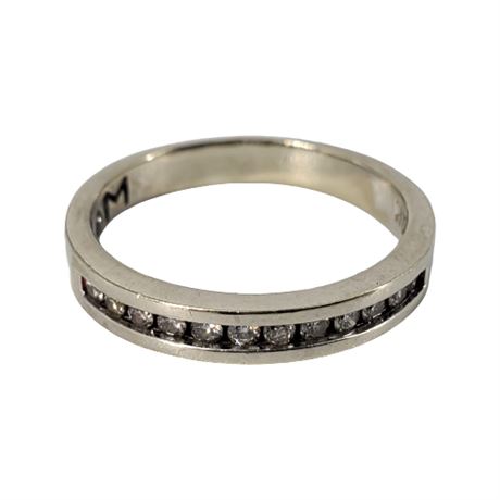 10K White Gold Diamond Channel Set Infinity Ring