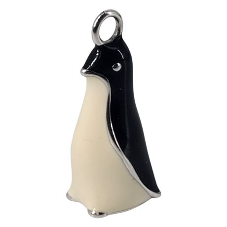 Sterling Silver Enamel Penguin Charm