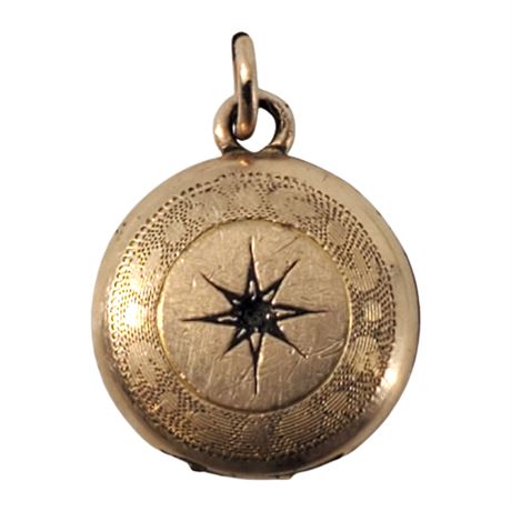 Antique Gold Plated Starburst Locket