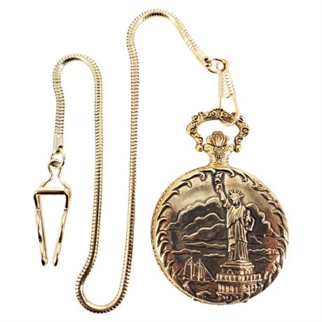 American Int'l Mint Statue of Liberty Commemorative Pocket Watch 1 of 2