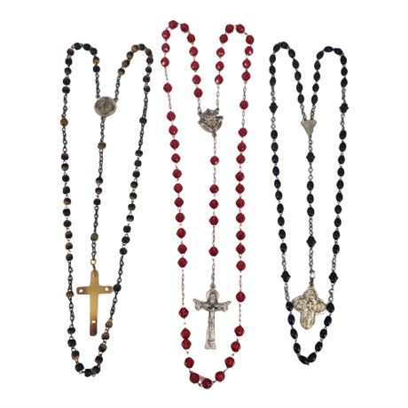 Lot of Three Vintage Rosaries