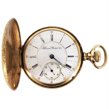 Antique Solid 14K Gold Illinois Watch Co. Pocket Watch