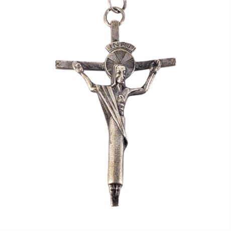 Vintage Creed Sterling Silver Modernist Crucifix Necklace 2 of 2