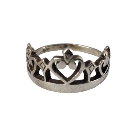 Sterling Silver Crown Ring