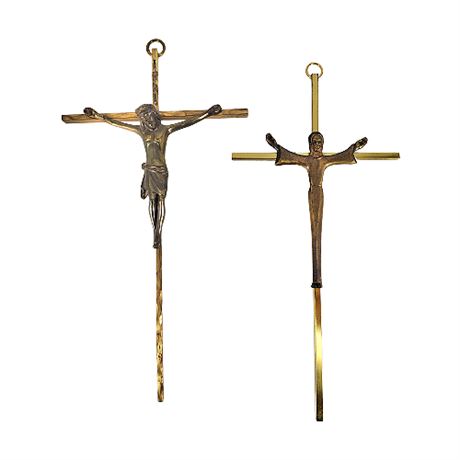 Vintage  Brass Crucifix Collection