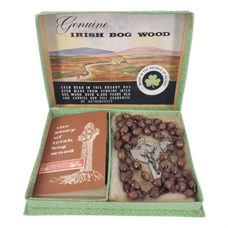 Vintage Irish Bog Wood Rosary