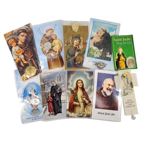 Vintage Religious Medals & Prayer Cards