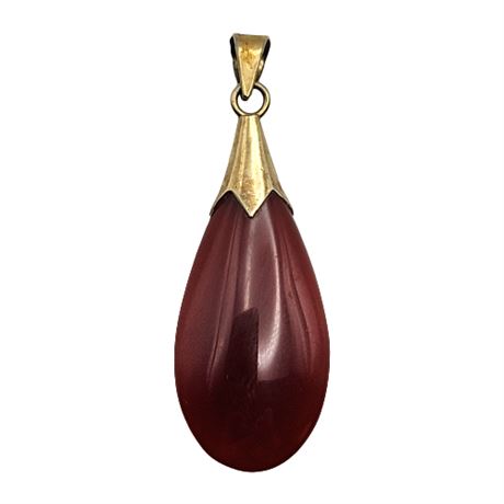 Sterling Silver Carnelian Drop Pendant