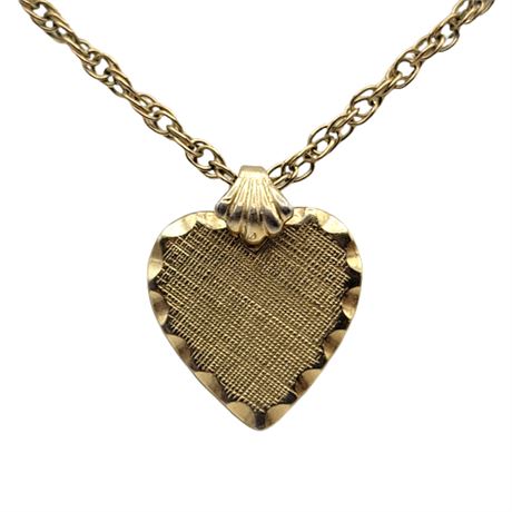 Vintage Curtis Jewelry Gold Filled Heart Pendant Necklace