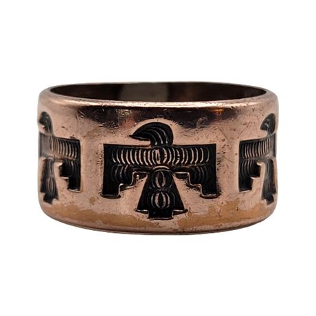 Solid Copper Thunderbird Ring