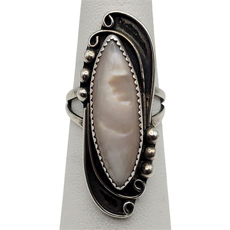 Sterling Silver Native Pink Shell Ring