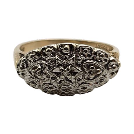 Art Crest 10K Gold Diamond Hearts & Star Ring FLAW