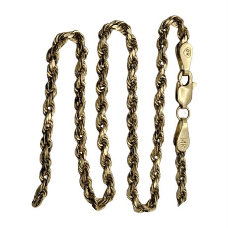 14K Gold Scrap/Broken Rope Chain