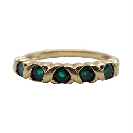 Sai Krishna 10K Gold Emerald XO Ring