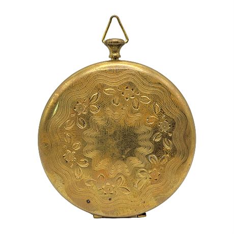 Vintage Bell Fifth Avenue Pocket Watch Style Powder Compact