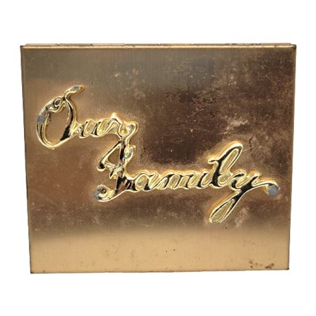 Vintage Brass "Our Family" Pocket Photo Album