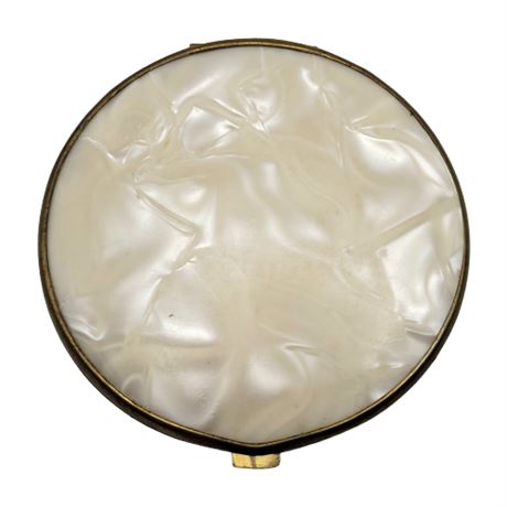 Vintage Japanese Faux Mother of Pearl Mirror Compact