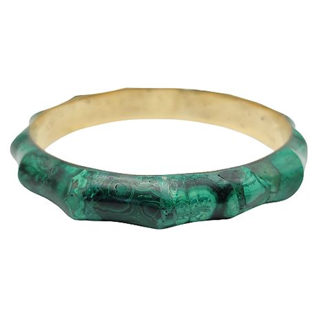 Vintage Malachite Brass Bangle