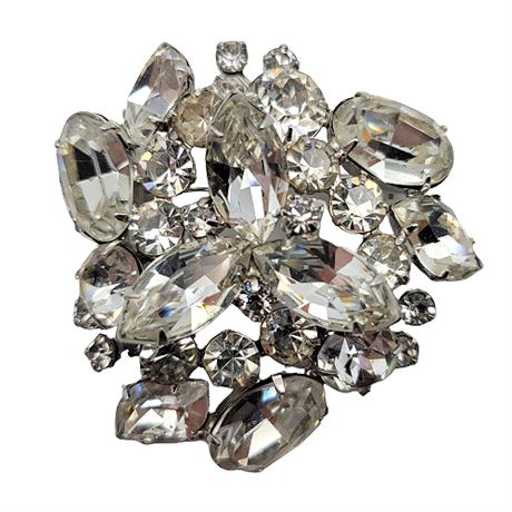 Vintage Weiss Rhinestone Brooch