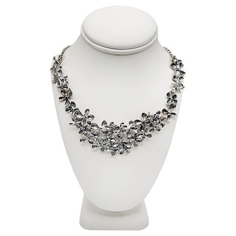 Paz Creations Sterling Silver Floral Cluster Necklace