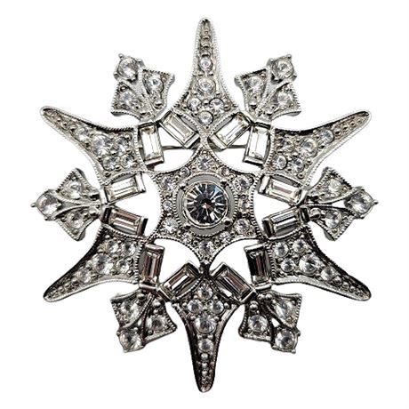 Christopher Radko Rhinestone Snowflake Brooch