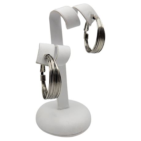 Silver Tone Wire Hoop Earrings