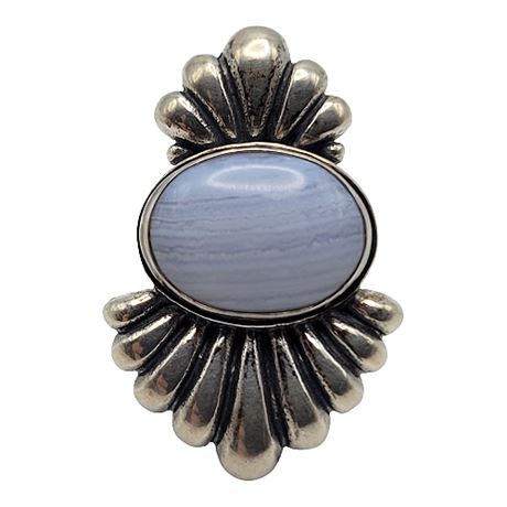 Relios Sterling Silver Blue Lace Agate Pendant