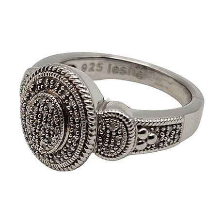 Leslie Sterling Silver Diamond Ring