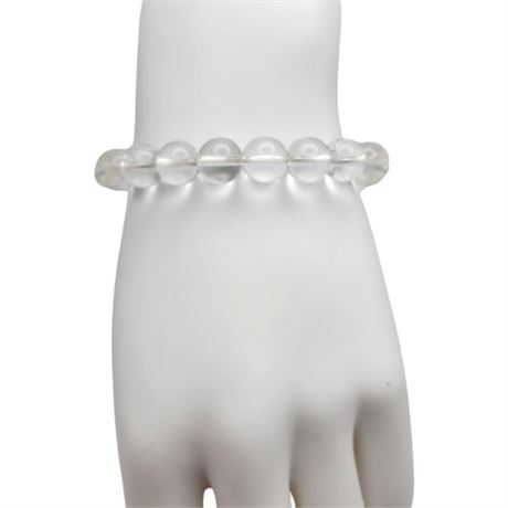 Clear Gemstone Bead Stretch Bracelet