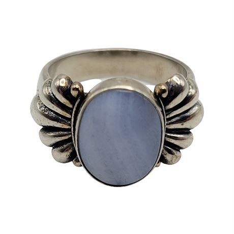 Relios Sterling Silver Blue Lace Agate Ring