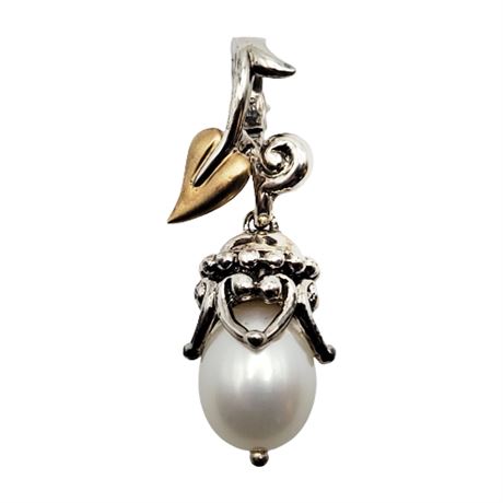 Barbara Bixby Sterling Silver 18K Gold Pearl Enhancer/Pendant