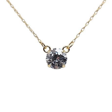 14K Gold CZ Necklace