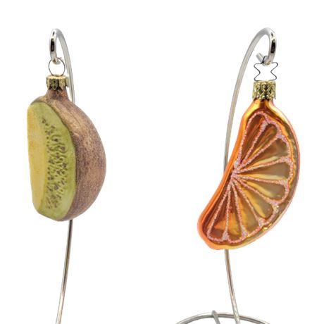 Old World Christmas "Kiwi / Orange Slice" Glass Ornaments