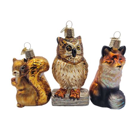 Old World Christmas "Woodland Creatures" Glass Ornaments