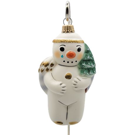 Vaillancourt Folk Art Snow Angel Glass Ornament