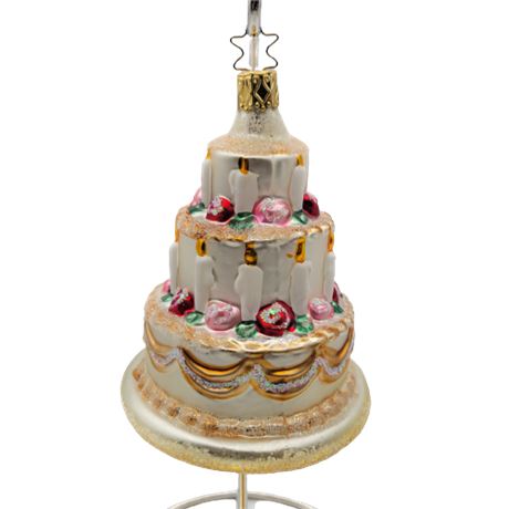 Old World Christmas "3 Tier Cake" Glass Ornament