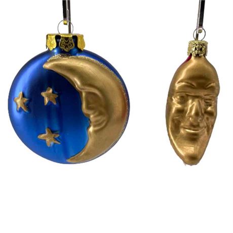 Art Glass "Moon" Glass Ornaments