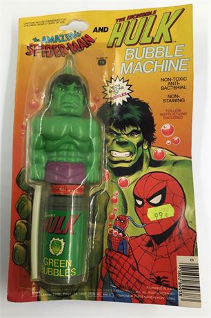 NOS 1979 Marvel Comics The Incredible Hulk Bubble Machine Toy
