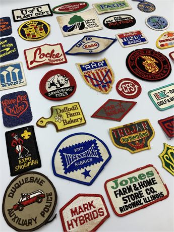 Lot of 37 1970s era Gas & Oil, Farm, Automotive, Industrial, Garment Patches