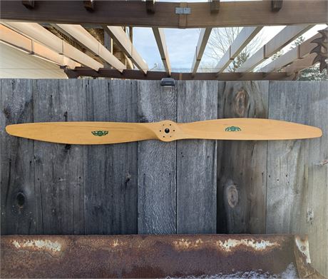 Vintage 5’ 8” Aviation Solid Wood Airplane Propeller, Sensenich Decals