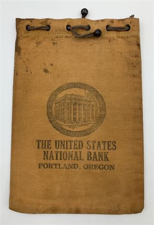 Old Bank Deposit Money Bag, The US National Bank Portland Oregon