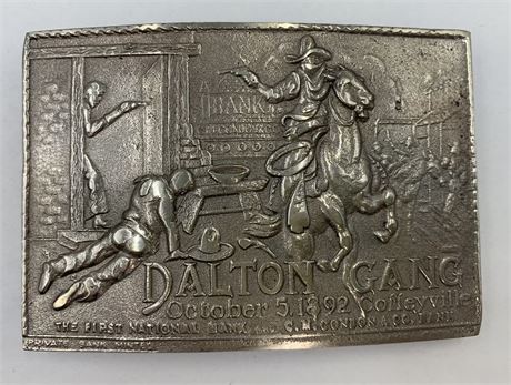 Large 4” Dalton Gang Embossed Outlaw Vintage Belt Buckle