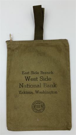 Old Bank Deposit Money Bag, West Side National Bank - Yakima Washington