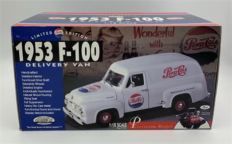 1996 NOS 1953 F 100 Ltd Edition Die-Cast Metal Pepsi Cola Delivery Van