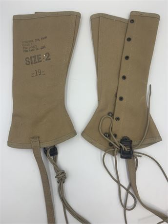 New Old Stock US Military Khaki Class 2 Soldier Spat Leggings