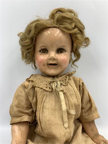 Vintage 1930s 18” Ideal Shirley Temple Sleep Eye Open Mouth Doll